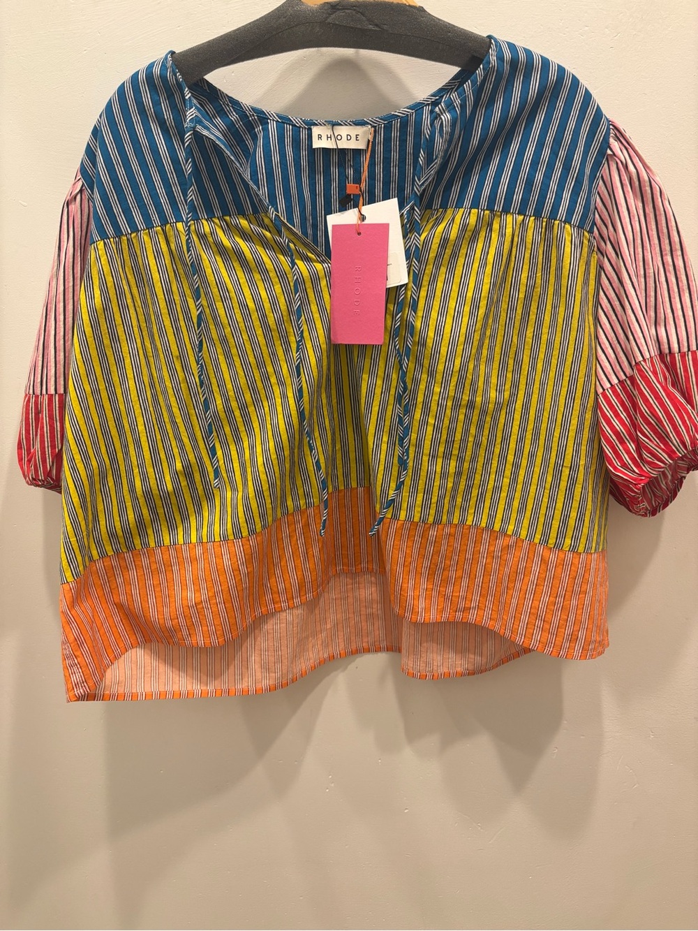 Rhode Multi-Color Striped Cotton Javier Top